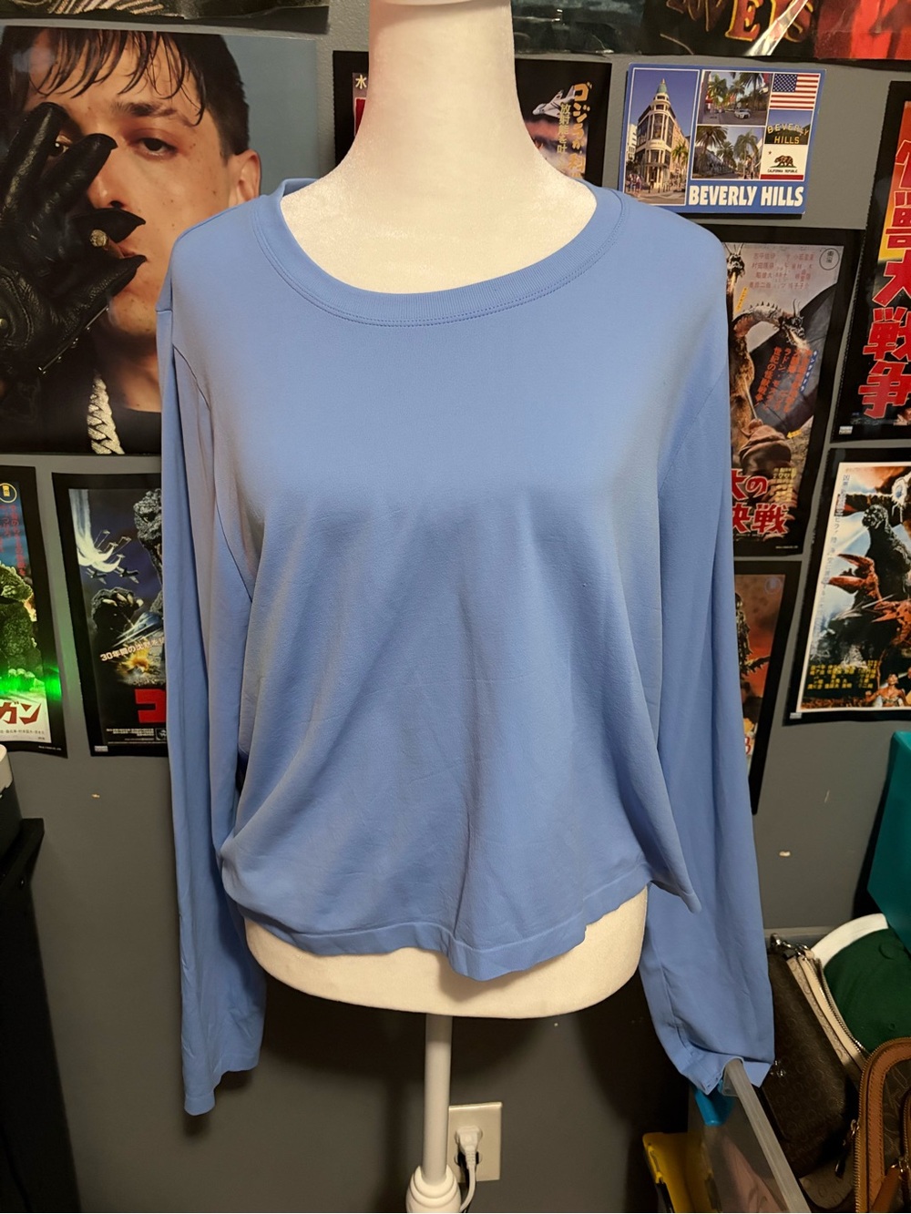Classic Light Blue Long-Sleeve Women's Tee
